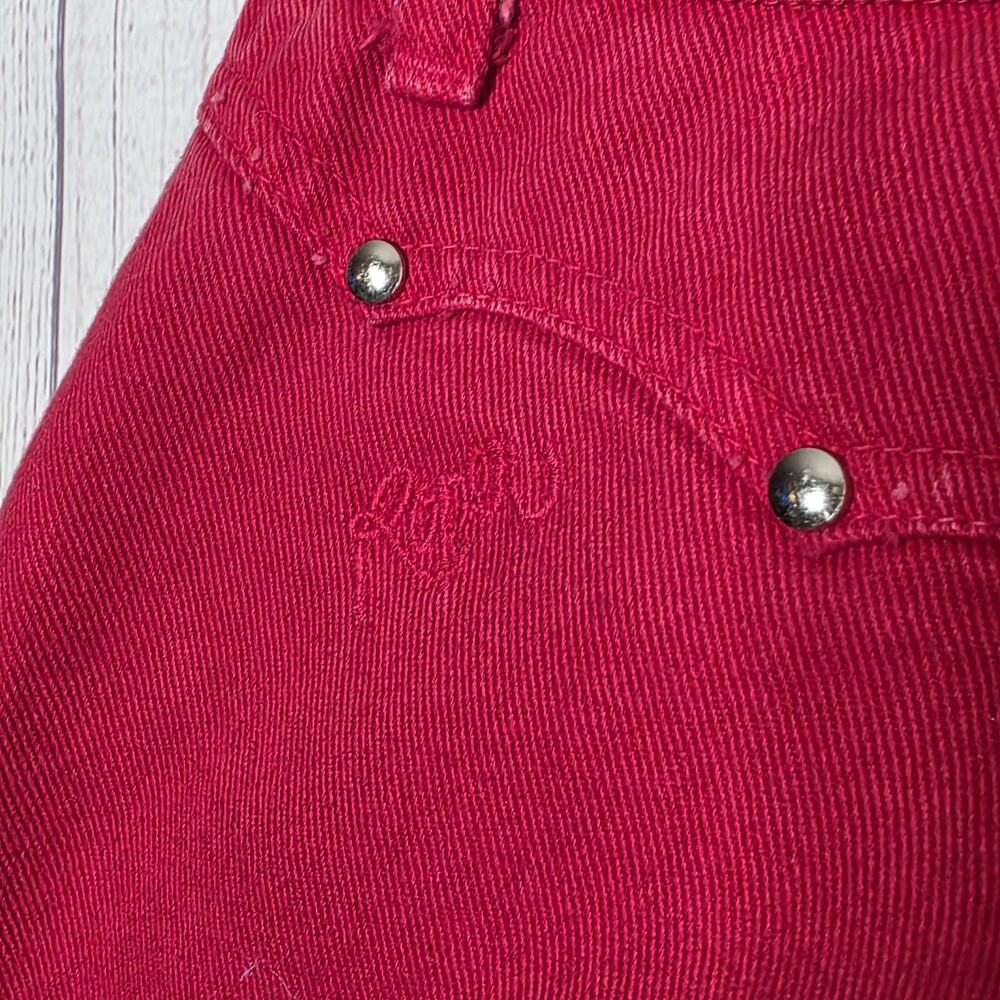 Vintage Roper Red Western Bareback Studded Long Inseam Jeans, sz 9/10 (26x35.5) - Picture 3 of 8